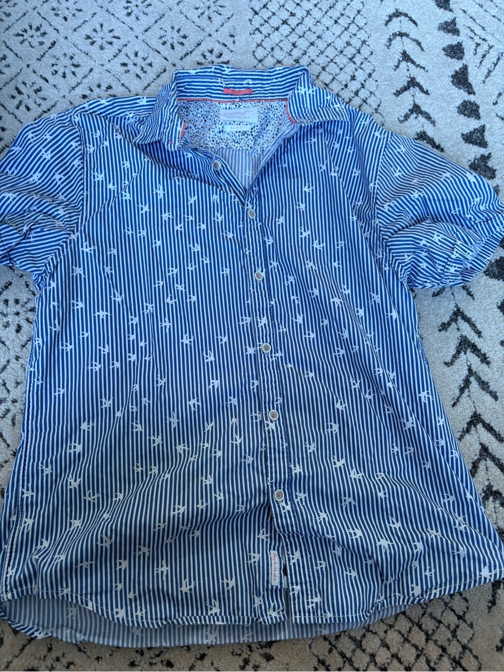 Denim & Flower Blue and White Striped Button-Down Shirt